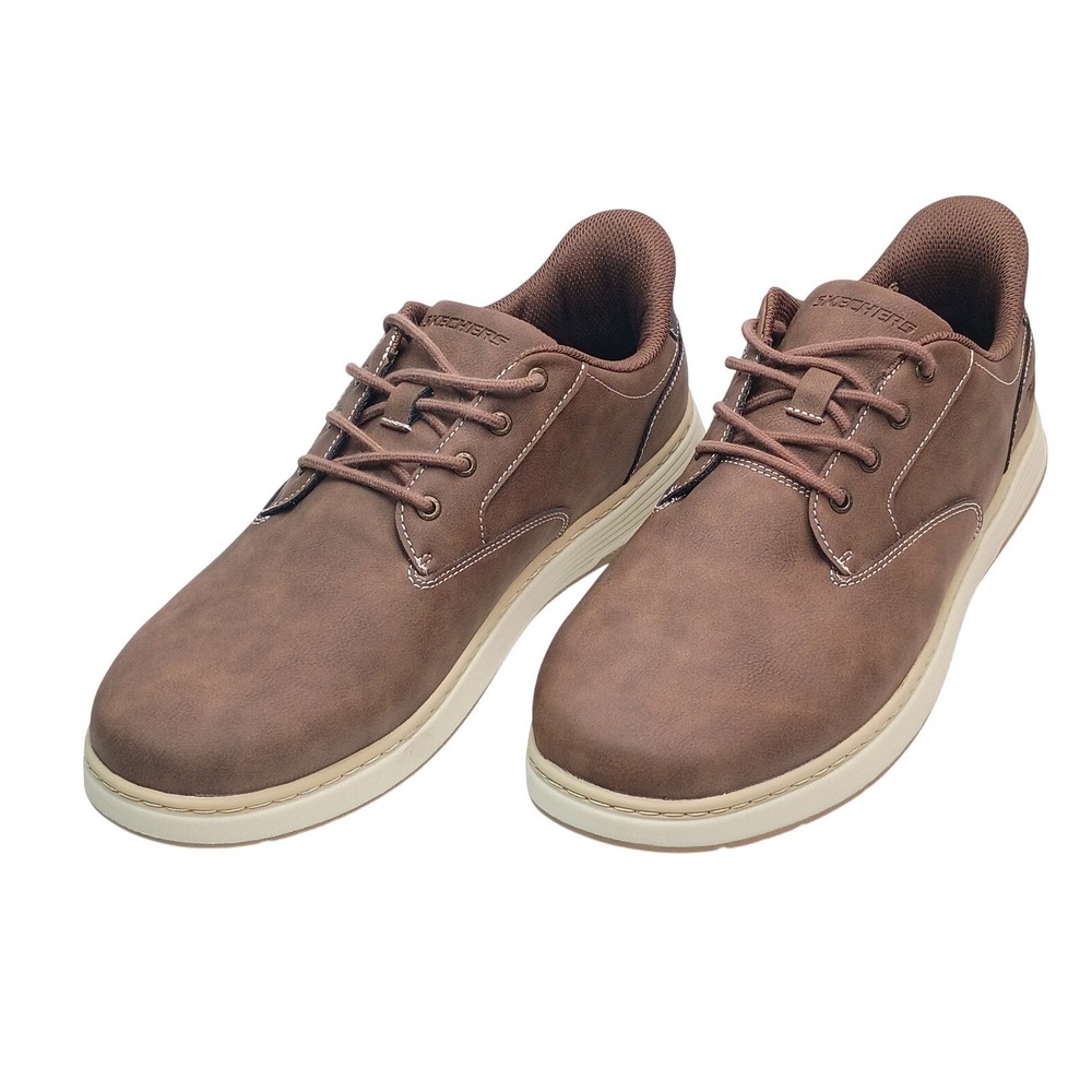 Skechers Swift Fit Hands Free Slip-ins Men Size 8.5 Brown Synthetic Leather‎